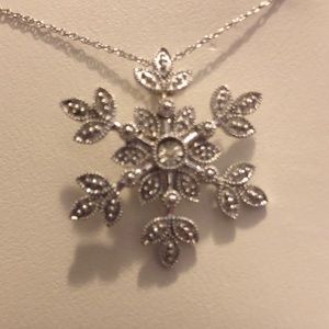 Sterling Silver/Diamond Accent Snowflake Necklace